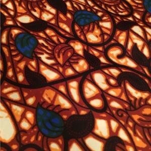 Vibrant Orange and Blue Patterned Fabric